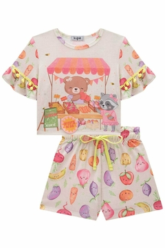 Conjunto de Blusa Boxy e Shorts em Malha Fresh Kukiê 77221 - comprar online