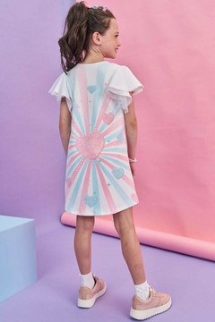 Vestido em Fly Tech e Tule Poá Kukiê 77001 - comprar online