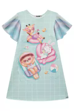 Vestido em Fly Tech e Tule Sublimado Kukiê 78329 na internet