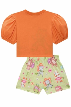 Conjunto de Blusa Boxy e Shorts em Malha Fresh Kukiê 76969 - Estrelinha Baby Kids