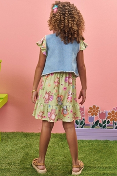 Vestido em Malha Fresh e Colete em Jeans Arkansas Kukiê 76994 - comprar online