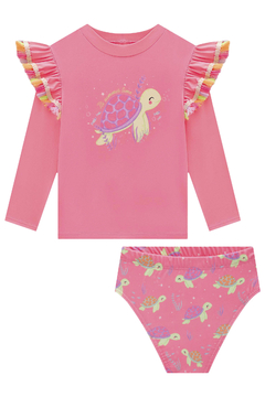 Conjunto de Blusa e Calcinha em Malha com Proteção UV 50+ Kukiê 78582 - comprar online