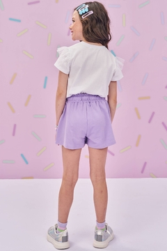 Conjunto de Blusa em Meia Malha e Short Saia em Molevisco Kukiê 78494 - comprar online