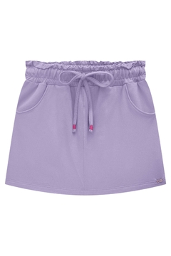 Conjunto de Blusa em Meia Malha e Short Saia em Molevisco Kukiê 78494 - loja online