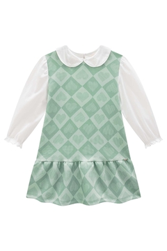 Vestido em Fly Tech e Tricoline Kukiê 79799 - Estrelinha Baby Kids