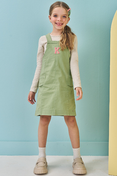 Conjunto de Salopete em Sarja Com Elastano e Blusa em Cotton Kukiê 80791 - comprar online
