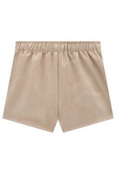 Shorts Saia em Malha Suede Marrom Kukiê 82549 - loja online