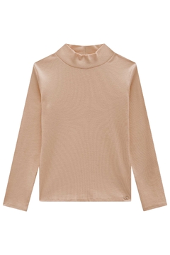 Blusa Manga Longa em Canelado Capuccino Kukiê 79150 - Estrelinha Baby Kids
