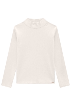 Blusa Manga Longa em Canelado Off White Kukiê 79150 - comprar online