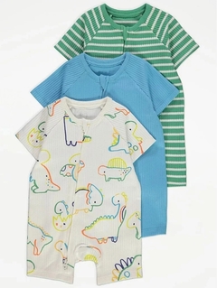 Kit 3 Rompers George Baby "Dino"