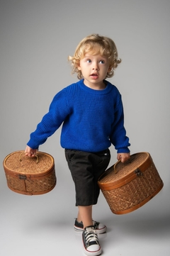 Blusa De Tricot Antialérgico Infantil Azul Bic