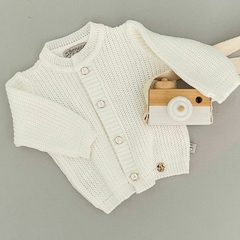 Cardigan Casaco De Tricot Infantil Antialérgico Perola Off White - comprar online