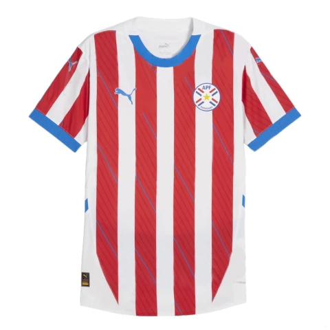 Camisa Paraguai I 24/25 - Masculino - Branca e Vermelha - Puma - Torcedor