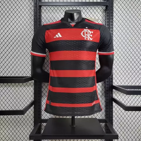 Camisa Flamengo I 24/25 - Masculino - Vermelho e Preto - Adidas - Jogador