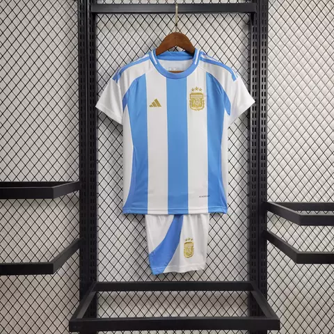Kit Infantil Argentina I 24/25 - Branco e Azul - Adidas - Torcedor