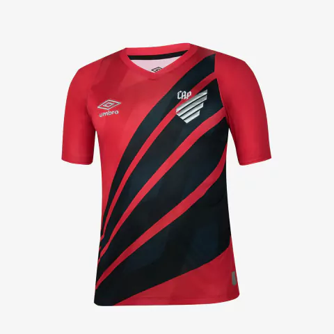 Camisa Athlético PR I 24/25 - Masculino - Vermelho e Preto - Umbro - Torcedor