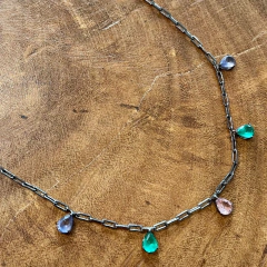 Colar Cristais Coloridos