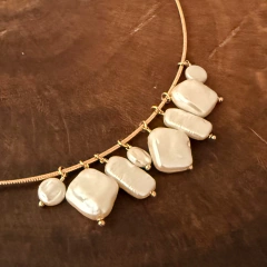 Colar Aro Dourado Pérolas - Banho Ouro - comprar online