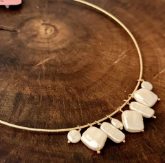 Colar Aro Dourado Pérolas - Banho Ouro na internet