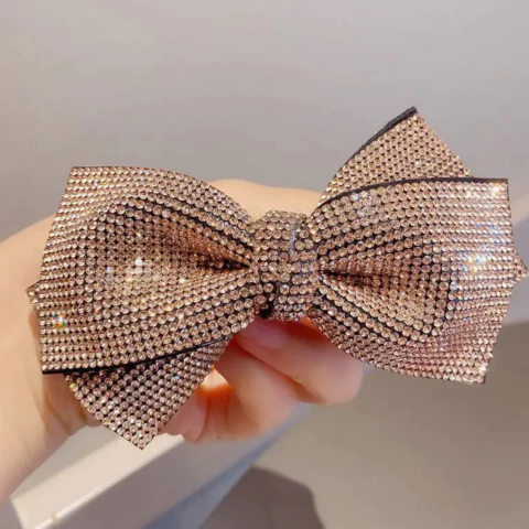 Presilha Laço Strass Dourado