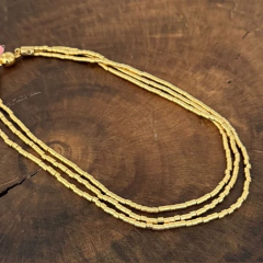 Colar 3 Voltas Canutilho - Banho Ouro Fosco - comprar online