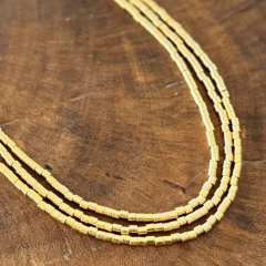 Colar 3 Voltas Canutilho - Banho Ouro Fosco na internet