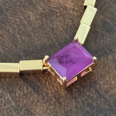 Colar Canutilho Pingente Quadrado - Banho Ouro - comprar online