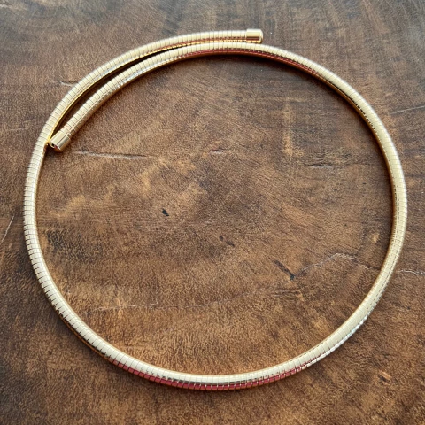 Colar Aro Snake - Banho Ouro.