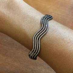 Bracelete Ródio Negro e Zircônia - comprar online