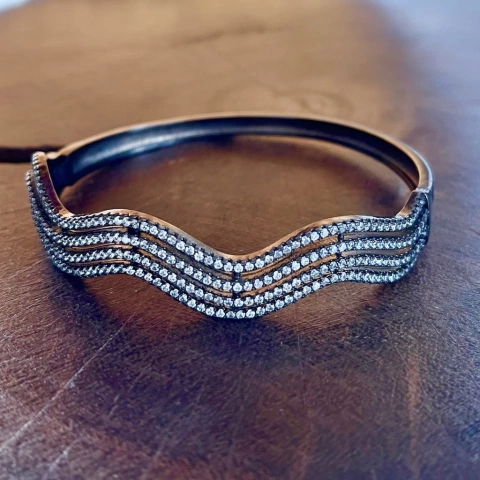 Bracelete Ródio Negro e Zircônia