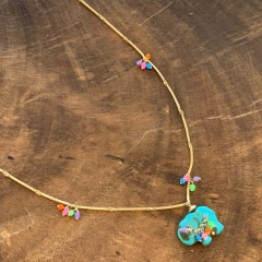 Colar Elefante Turquesa