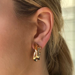 Argola Dupla Trançada - Banho Ouro na internet