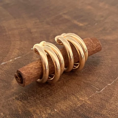 Argola Tripla Pequena - Banho Ouro - comprar online