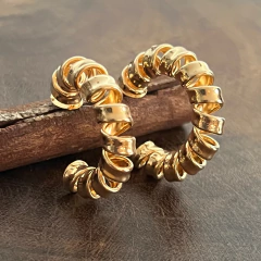 Brinco Argola Mola Torcida - Banho Ouro