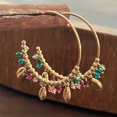 Brinco Argola Búzio - Banho Ouro