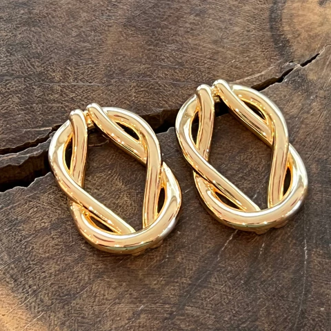 Brinco Elo Frontal- Banho Ouro