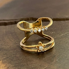 Anel Ana Dourado Zircônia