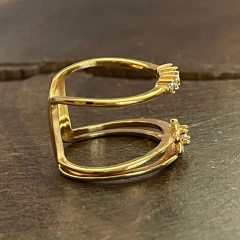 Anel Ana Dourado Zircônia - comprar online