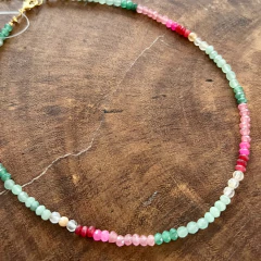 Colar Cristal Jade Melancia