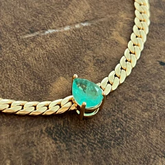 Colar Choker com Gota Turmalina Fusion - Banho Ouro - comprar online