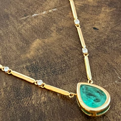 Colar Gota Cristal Turmalina Fusion - Banho Ouro