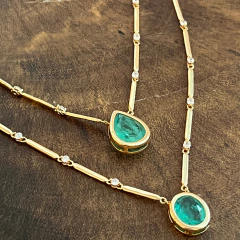 Colar Gota Cristal Turmalina Fusion - Banho Ouro na internet