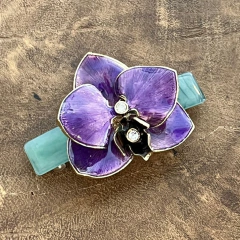 Presilha Orquídea Esmaltada Roxa