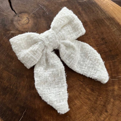 Presilha Laço Tweed Branco