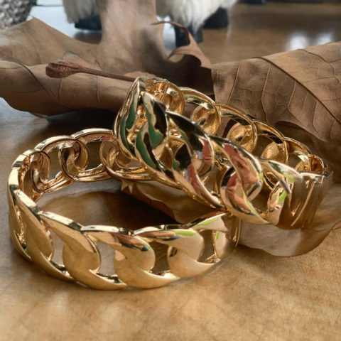 Bracelete Elo Groumet - Banho Ouro