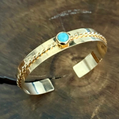 Bracelete Turquesa - Banho Ouro - comprar online