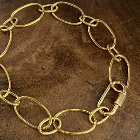 Corrente Maxi Elos com Fecho Mosquetão