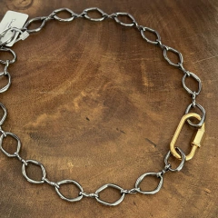 Corrente Elos Ródio Negro Mosquetão