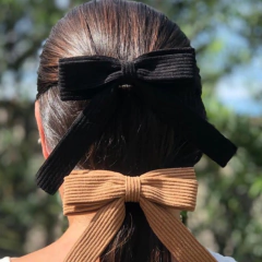 Presilha Laço Veludo Cotelê - Bege na internet