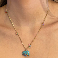 Colar Elefante Turquesa - comprar online